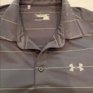 Under armour grey stripe golf shirt